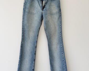 Levis 517 vintage, talla W27, L32, 27”, medida en mezclilla azul medio desteñida, Y2K 517 (no es mezclilla 100% algodón), 2 Lycra