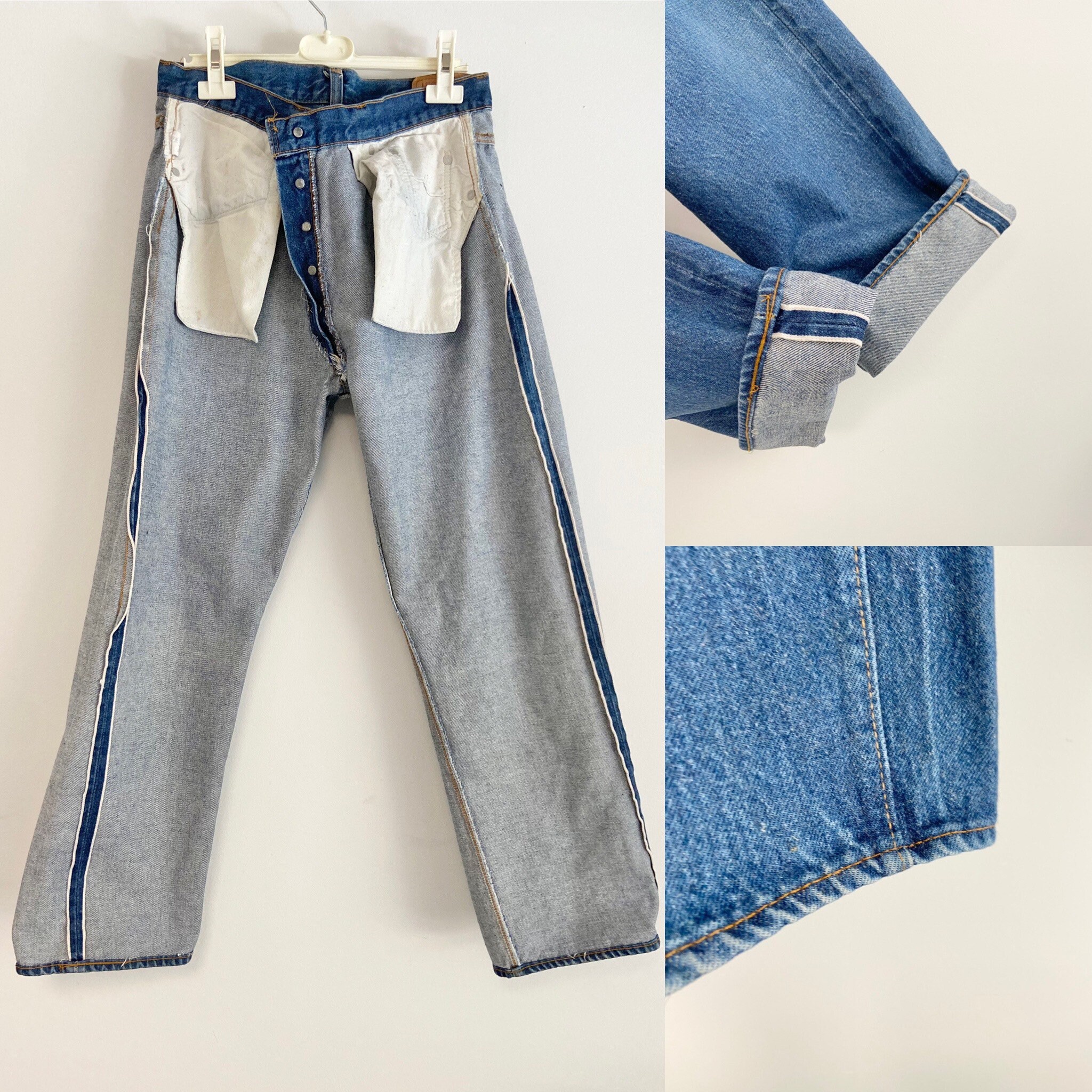 W32 L27 Vintage Levi's 501 Red Line Selvedge Made in USA Raw W32 L27 Vintage Levi's 501 Red Line Selvedge Made in USA Raw