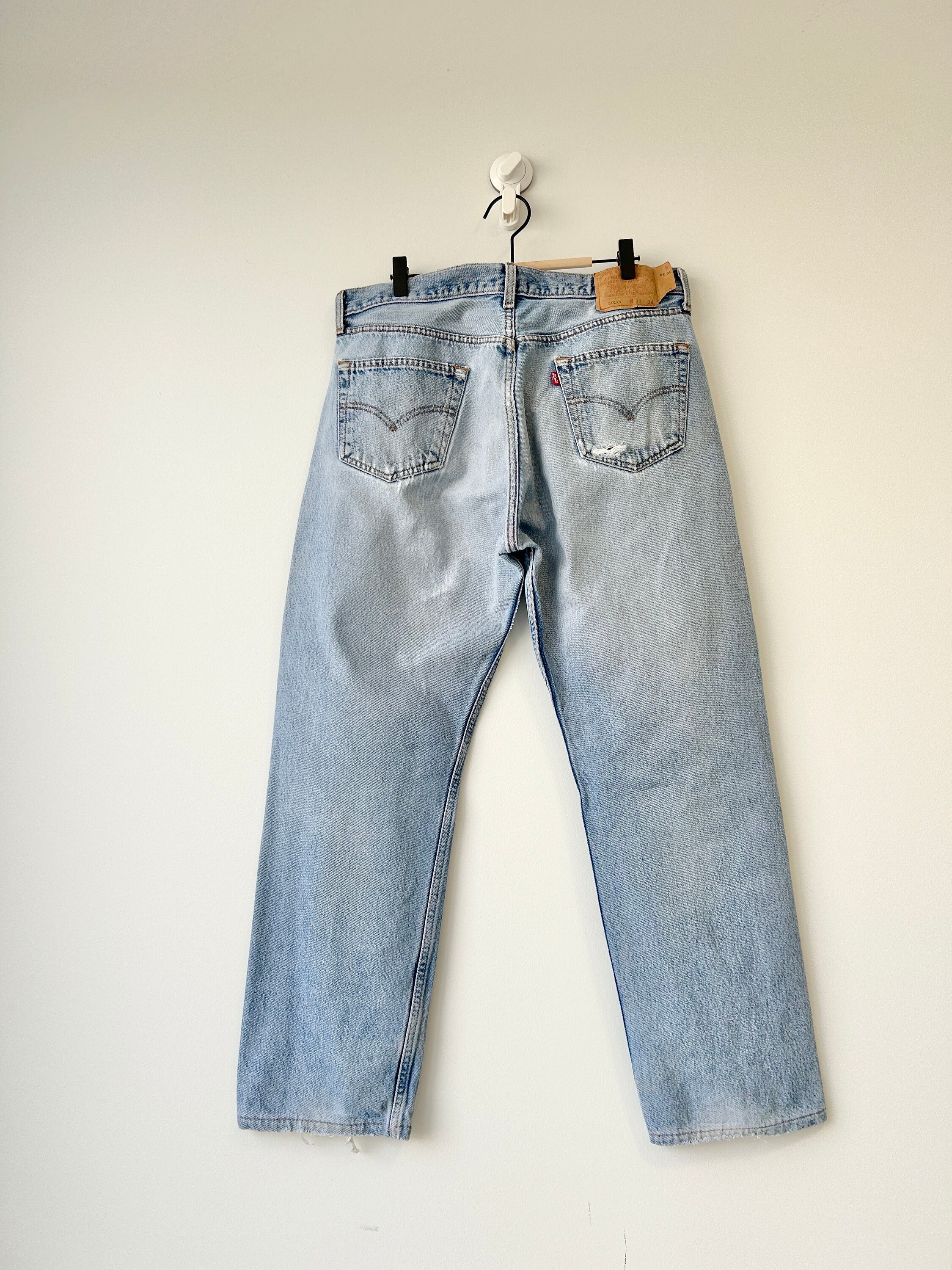Levis 501 Vintage W34 L28 Levi's Light Blue Faded Straight