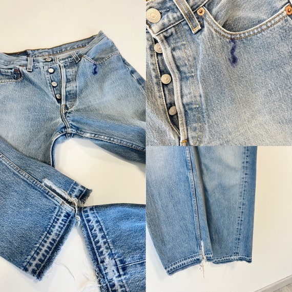 Levis 501 Vintage W26 L31 Levi's 501 Faded Blue Denim Levis 501 Vintage W26 L31 Levi's 501 Faded Blue Denim