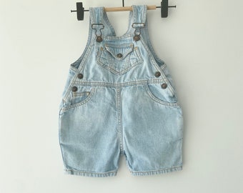 salopette vintage Levi's denim bleu clair 18 mois