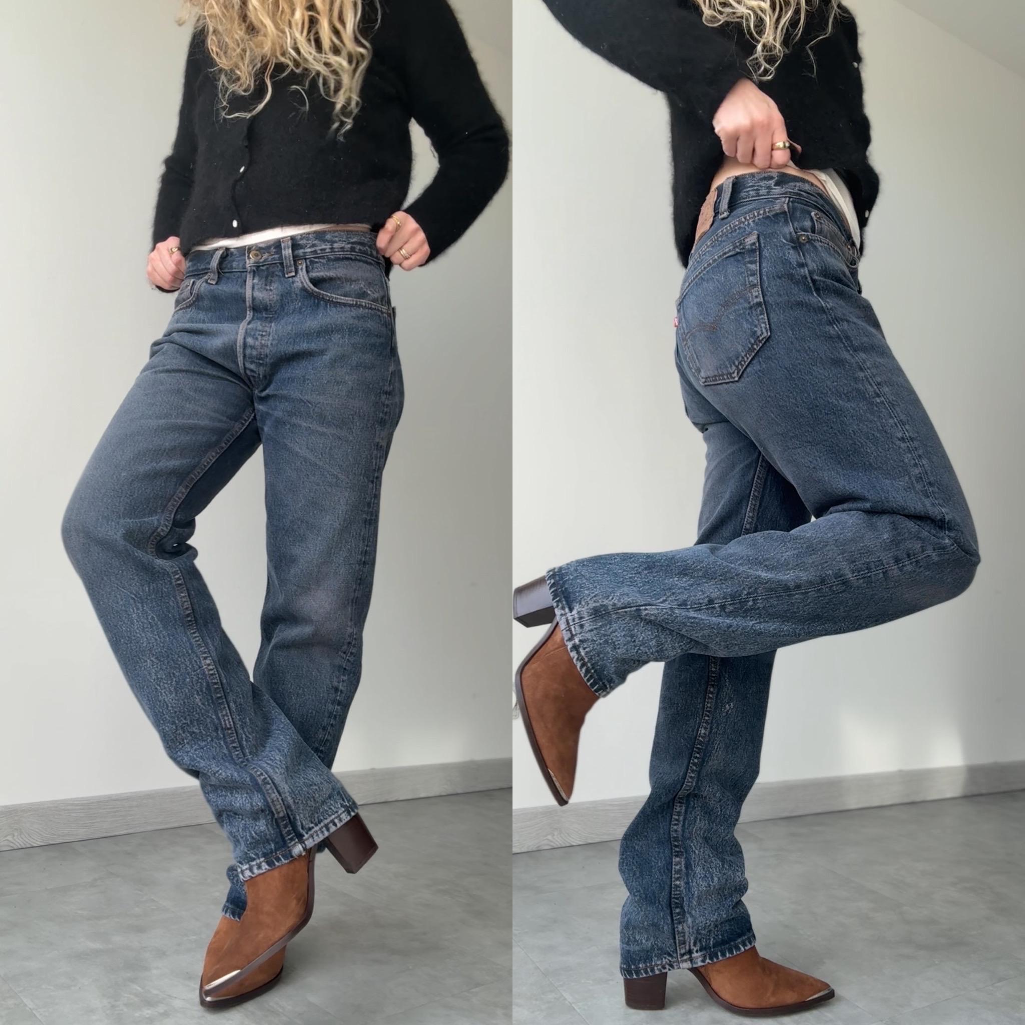 Levis 501 Vintage W30 L31 Dark Blue Coloured Blue 501s Made in 80s