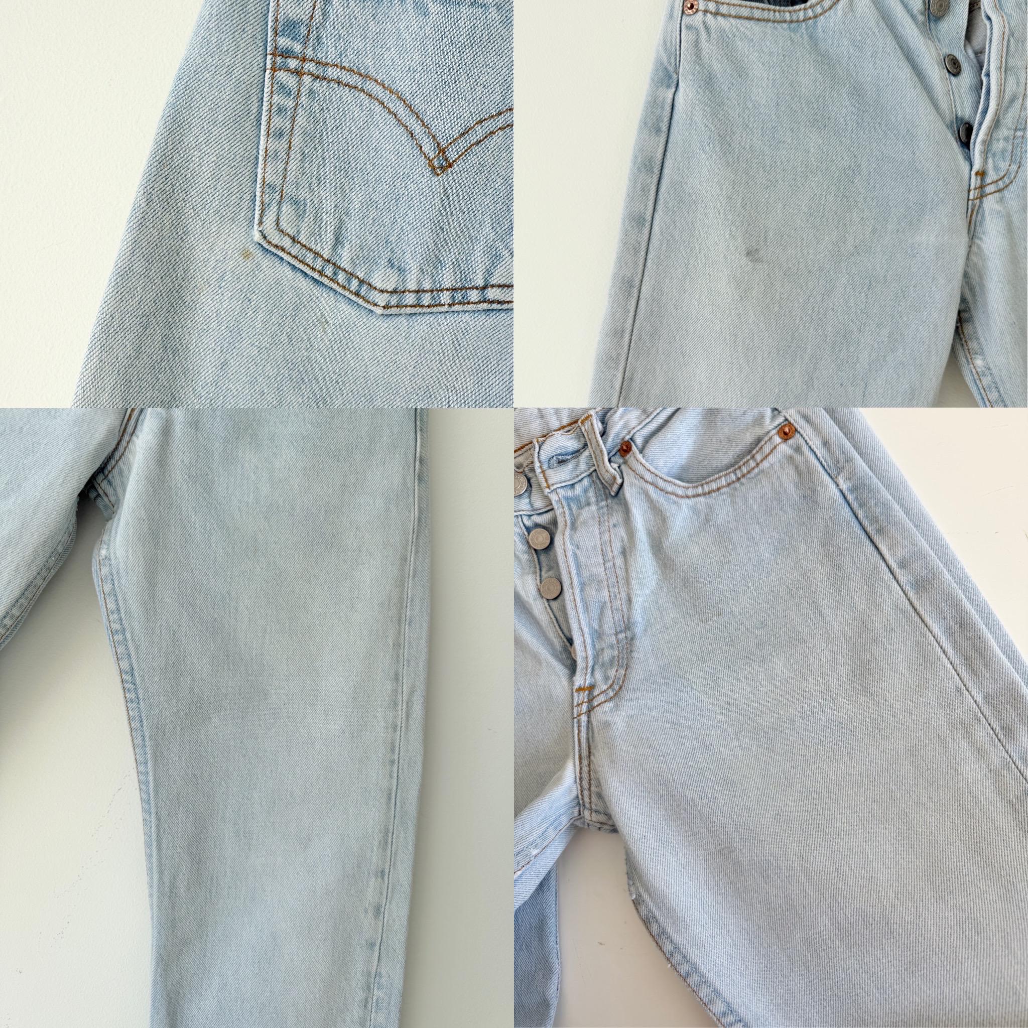 W23 L28 Levis 501 Vintage 22-23” Waist Light Blue 501s Made in