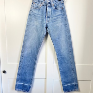 Levis 501 jeans w25 L32 raw blue faded denim faded blue 501 vintage 501s