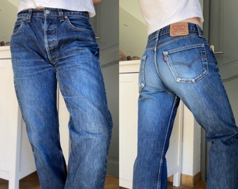 Levis 501 vintage W30 L33 Levi’s dark blue 501 Levi’s denim straight leg 501 vintage blue 501 vintage Levi’s