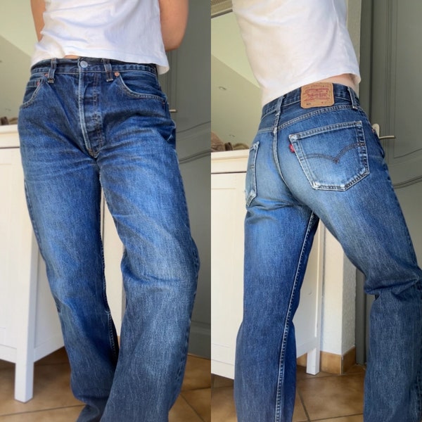 Levis 501 vintage W30 L33 Levi’s dark blue 501 Levi’s denim straight leg 501 vintage blue 501 vintage Levi’s