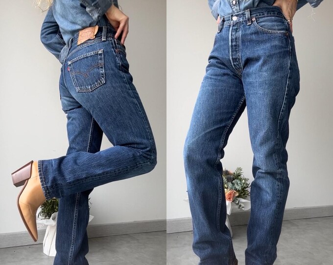 90'S Levi's 501-0193 Straight Denim Pants Made in USA Men's W28 Vintage cotton blue type Vintage Second Hand