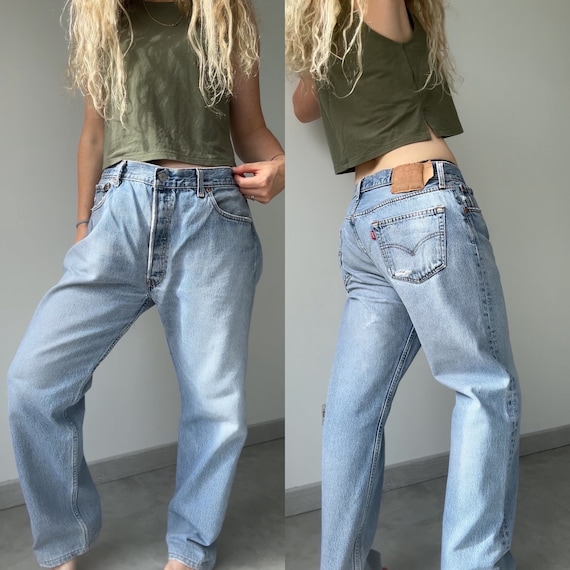 Levis 501 Vintage W34 L28 Levi's Light Blue Faded Straight