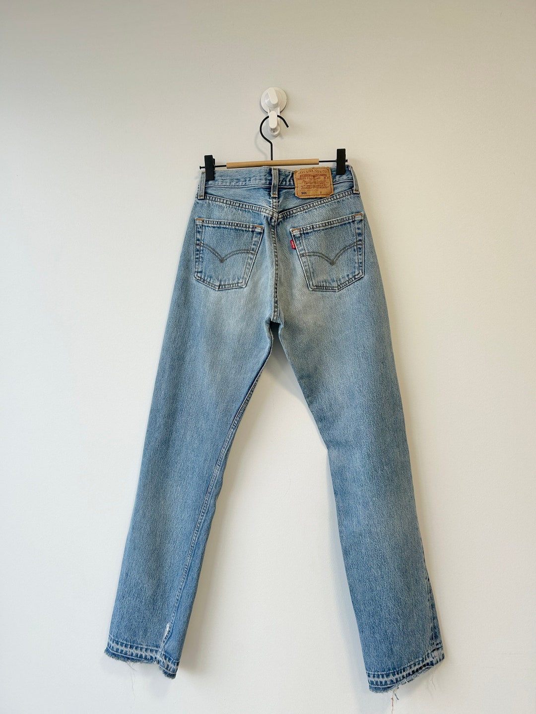 Levis 501 Vintage W26 L31 Levi's 501 Faded Blue Denim Straight Leg
