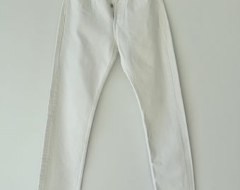 W25 L31 vintage Levis 501 24/25” vita misurata bianco anni '90 501s per donna etichetta USA