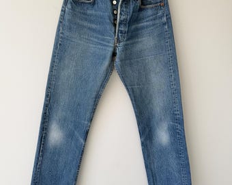 W32 L30 Levis 517 Bootcut Vintage Dark Faded Blue 517s Made in 90s