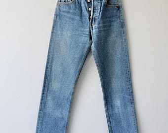 W23 L31 vintage Levis 501 23” mätt midja medium mörkare blå 501s Y2K