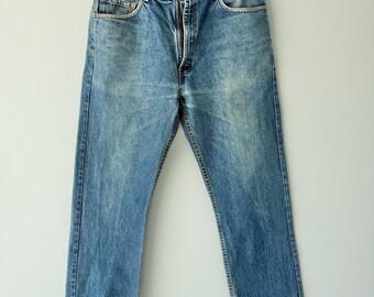 W32 L30 Levis 517 Bootcut Vintage Dark Faded Blue 517s Made in 90s