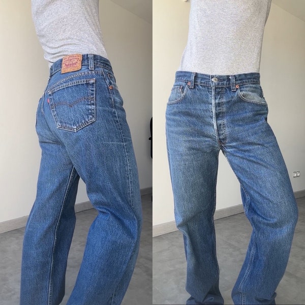 Levis 501 jeans w32 L31 raw blue Levi’s made in USA  faded dark blue denim 501 vintage 501 80s vintage Levi’s- Keisha 4/1/24