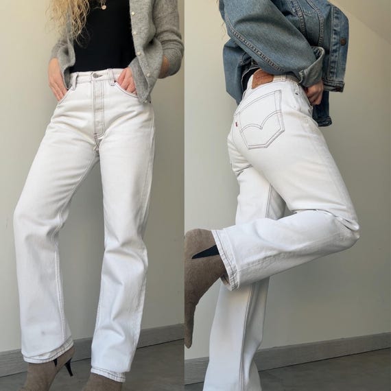 W30 L33 Levis 501 29-30” Waist Vintage Beige 501s Made in USA 90s 