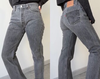 Levis 501 jeans w28 L33 black grey faded denim vintage Levi’s 501s 90s faded black faded USA vintage 501