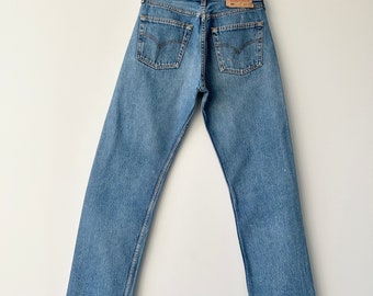 Buy W27 L29 Levis 501 Jeans Medium Blue Denim 90s Vintage