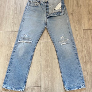Levis 501 vintage w31 L28 Levi’s faded  blue made in USA 80s straight leg Levi’s 501 vintage 501  30/31” waist