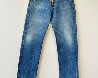 HOT VTG 90s USA LEVI'S @ 501xx BIG E SELVEDGE 555 Denim