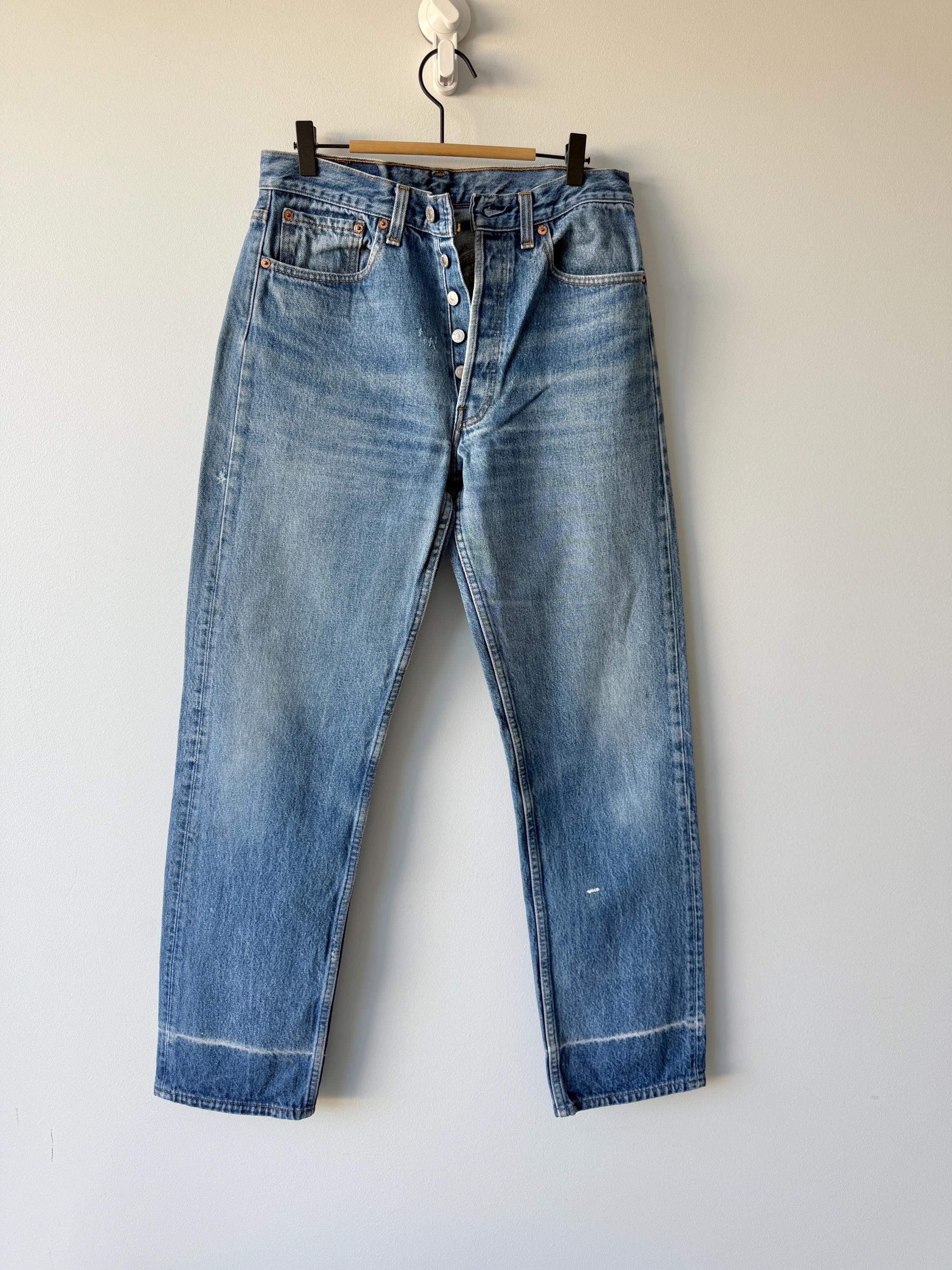 W30 L31 Levis 501 Vintage 29-30” Measured Waist Raw Blue Made in 