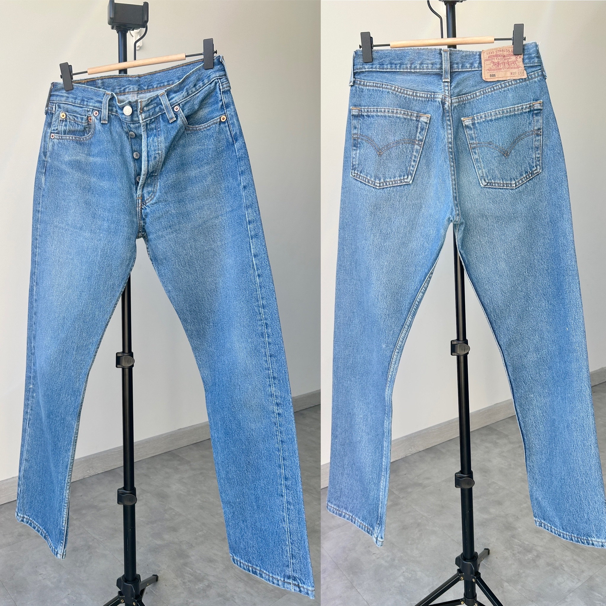Buy W27 L29 Levis 501 Jeans Medium Blue Denim 90s Vintage Levi's