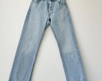リーバイス 501 W31 L28 Levis 501 Vintage W31 L28 Levi's Faded Blue Straight Leg