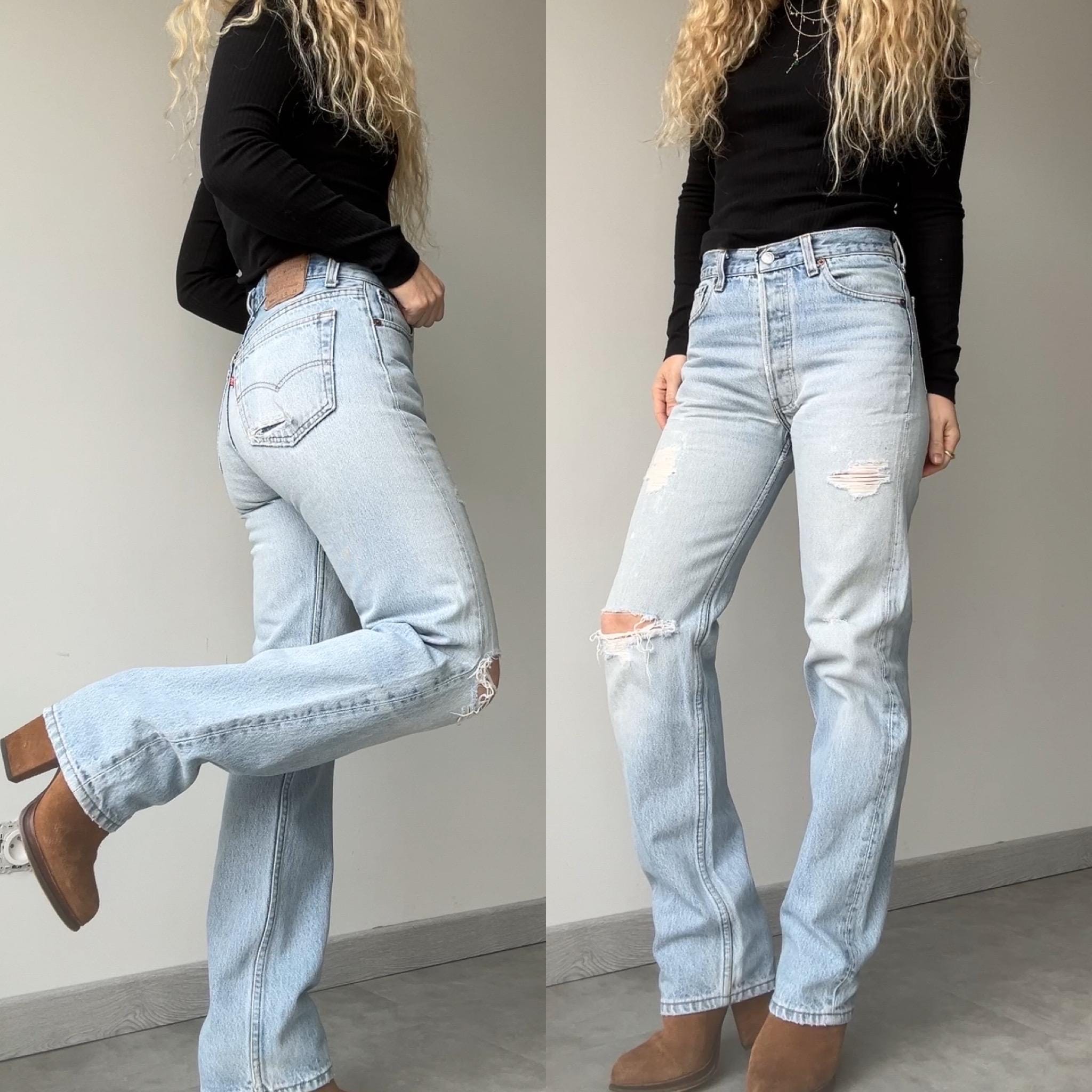 Levis 501 Vintage W28 L30 Levi's 90s Distressed Light Blue Levis 501 Vintage W28 L30 Levi's 90s Distressed Light Blue