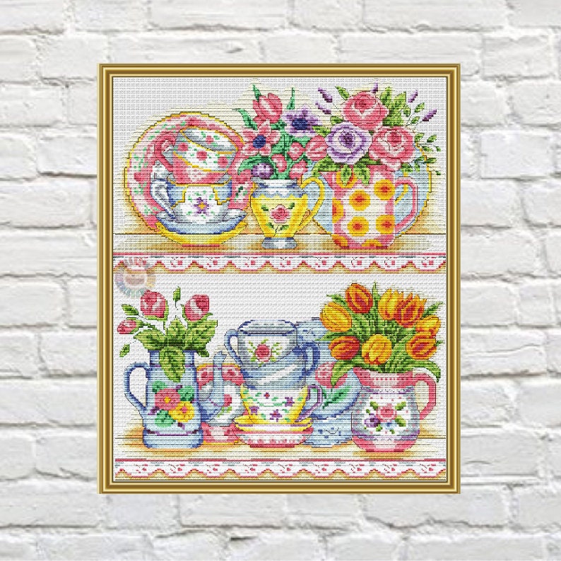 Kitchen Cross Stitch Kitchen Still Life Kitchenware Kitchen Etsy