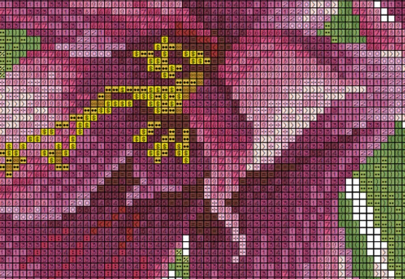 Lovely Orchids Cross Stitch Pattern Modern Decor Violet Pink Flowers Floral Digital Pattern Bouquet Needlepoint chart PDF Instant download