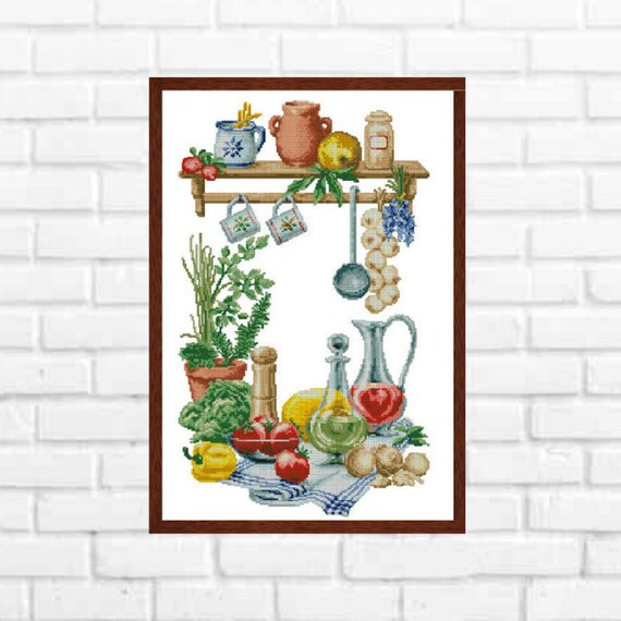 Kitchen Decor Cross Stitch Kitchen Kitchen Pattern Handmade Etsy
