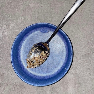 450 ml/ (S) Ciotola per dessert in gres / ciotola per cereali / con smalto Blue Lazuri Matte / ciotola per granola per la colazione / fatta a mano, decorazione per la casa.