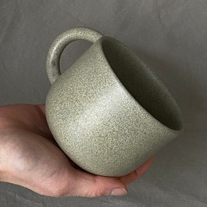 400 ml / Large Stoneware Mug L with Basalt Matte Satin Glaze, Grey ish Tea or Coffee Cup, Handmade, Europe, men gift / 13.5 fl OZ