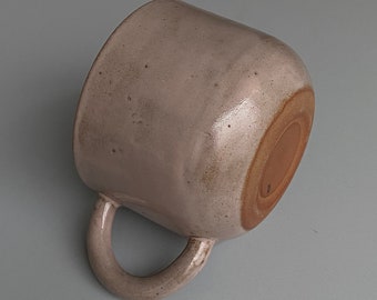 400 ml / Large Tea Mug / Stoneware Large Mug L with Pink: Rose Ash Glaze, Large Tea or Coffee Handmade Ceramic Cup/ 13.5 fl OZ