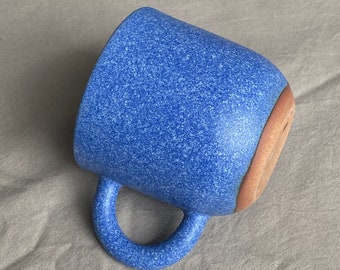 220 ml /Stoneware Coffee Mug With Matte Blue Lazuri Glaze, Cappuccino cup Or Tea cup / 7.4 fl OZ Handmade, House Warming Gift, Home Decor
