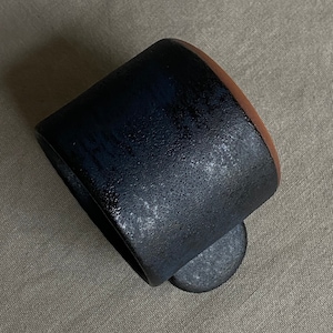 80 ml / Stoneware Espresso Cup with Satin &#39;Quartz Stone&#39; or &#39;Contrast Black&#39; Glaze, For Coffee Or Tea / Handmade, House Warming Gift,