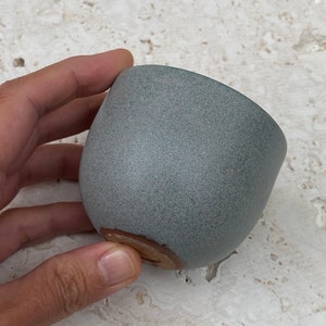 100 ml / Espresso cup / Matte Green Gray Glaze/ Stoneware cup/ Handcrafted ceramic cup
