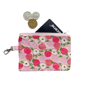 Summer Fruits Cotton Coin Purse | Handmade Zipper Pouch image 3