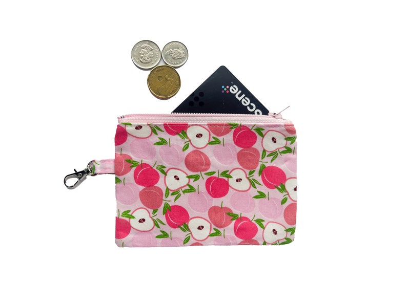 Summer Fruits Cotton Coin Purse | Handmade Zipper Pouch image 3
