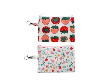 Strawberry Coin Purse | Handmade Cotton Zipper Pouch