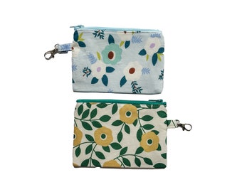 Spring Floral Coin Purse | Cute Florals, Daisies, Zipper Pouch, Small Wallet, Women's Wallet, Travel Wallet