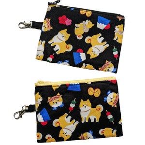 Cute Shiba Coin Purse | Mount Fuji, Japanese, Shiba Inu, Mochi, Kawaii, gifts for her, zipper pouch, Travel Pouch