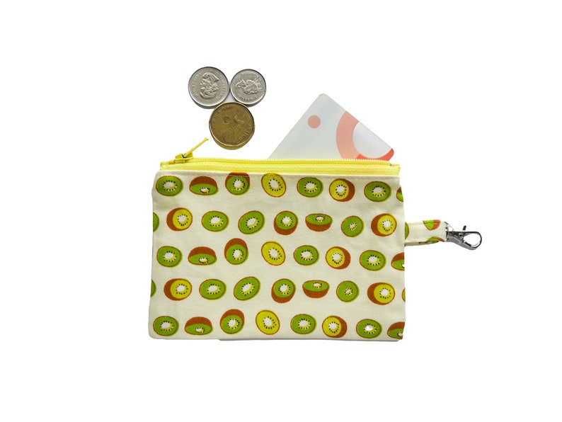 Summer Fruits Cotton Coin Purse | Handmade Zipper Pouch image 2