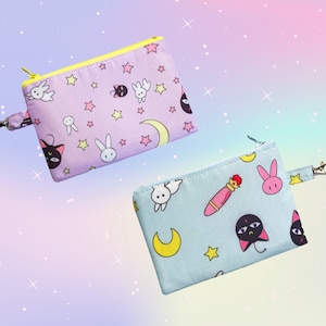 Porte-monnaie Magical Girl | Kawaii, pochette de voyage, pochette à fermeture éclair, produits dérivés de dessins animés, cadeaux mignons
