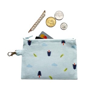 Portamonete minimal Pine Tree / Pini, tema invernale, portamonete, borsa per il cambio, custodia da viaggio, porta carte
