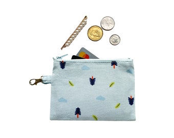 Minimal Pine Tree Coin Purse| Pine trees, winter theme, coin purse, change bag, travel pouch, card holder