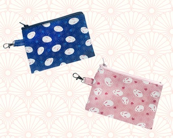 Kawaii Rabbit Coin Purse | Handmade Cotton Change Bag