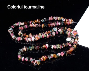 Natural Drilled Tourmaline Gemstone Chip Beads, Irregular Shaped Beads with Hole for DIY Jewelry - American Seller -