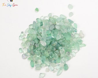 Natural Green Fluorite Crystal Chips Bags - Undrilled Green Fluorite Gemstone Chips