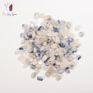 Natural Blue Rutilated Crystal Chips Bags - Undrilled Blue Rutilated Gemstone Chips
