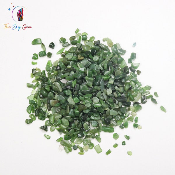 Natural Green Jade Crystal Chips Bags - Undrilled Green Jasper Gemstone Chips